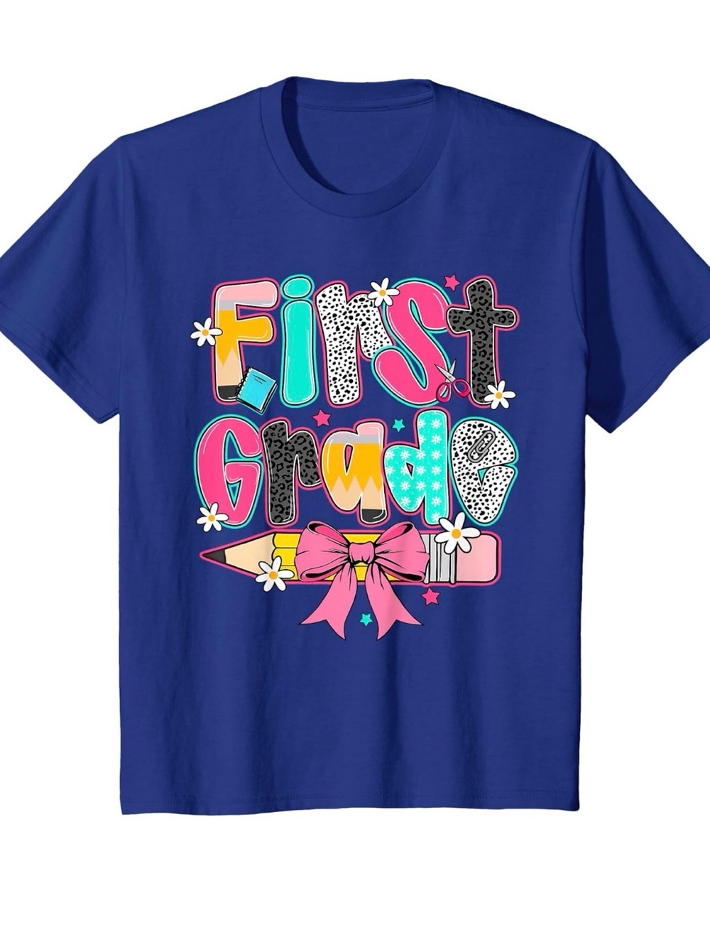 First Grade Coquette Bow Pencil First Day Back to School T-Shirt